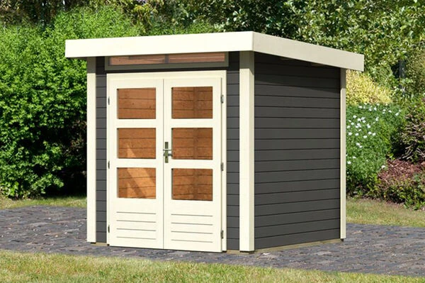 KARIBU Gartenhaus Kandern 1, Fichtenholz 28 Mm, Flachdach 4 KARIBU Gartenhaus Kandern 1, Fichtenholz 28 Mm, Flachdach – Bild 2