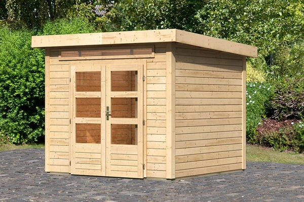 KARIBU Gartenhaus Kandern 3, Fichtenholz 28 Mm, Flachdach 4 KARIBU Gartenhaus Kandern 3, Fichtenholz 28 Mm, Flachdach – Bild 2