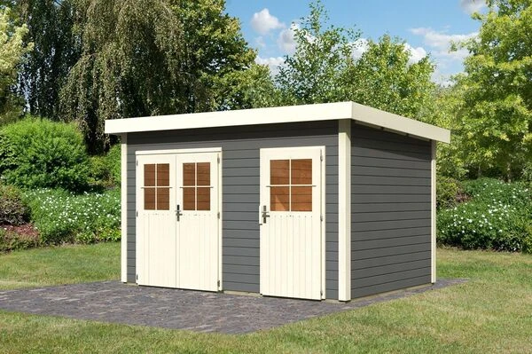 KARIBU Gartenhaus Tintrup, Fichtenholz 28 Mm, Flachdach 4 KARIBU Gartenhaus Tintrup, Fichtenholz 28 Mm, Flachdach – Bild 2