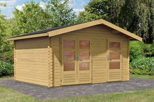 KARIBU Gartenhaus Lagor, Fichtenholz 38 Mm, Naturbelassen 4 KARIBU Gartenhaus Lagor, Fichtenholz 38 Mm, Naturbelassen – Bild 2