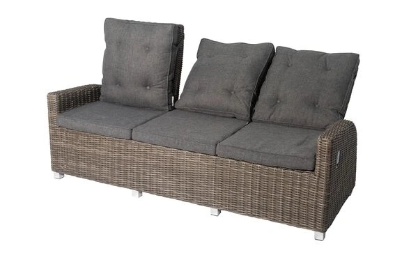 OUTFLEXX Dining 3-Sitzer Sofa, Grau, Polyrattan, 210 X 83 X 110 Cm, Mehrfach Verstellbar 4 OUTFLEXX Dining 3-Sitzer Sofa, Grau, Polyrattan, 210 X 83 X 110 Cm, Mehrfach Verstellbar – Bild 2