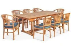 OUTFLEXX Esstischgarnitur, Teakholz, Ausziehtisch 195/295 X 90 Cm, 8 Armlehnensessel, Inkl. Polster 23 OUTFLEXX Esstischgarnitur, Teakholz, Ausziehtisch 195/295 X 90 Cm, 8 Armlehnensessel, Inkl. Polster -Gartenmoebel Verkaufs-Shop 2 19368.jpg