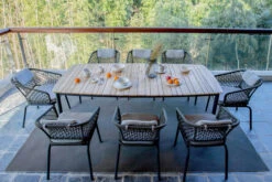 OUTFLEXX Oscar Esstischgarnitur, Anthrazit, Alu/FSC-Teak/Rope, Tisch 214x100 Cm, 8 Stühle , Tischplatte AusTeak 10 OUTFLEXX Oscar Esstischgarnitur, Anthrazit, Alu/FSC-Teak/Rope, Tisch 214x100 Cm, 8 Stühle , Tischplatte AusTeak -Gartenmoebel Verkaufs-Shop 2 20127.jpg