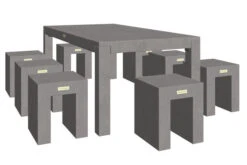 OUTFLEXXEsstischgarnitur, Grau, Faserzement, 180 X 90 Cm, Für Bis Zu 8 Personen, Kombinierbar, 6 Hocker 8 OUTFLEXXEsstischgarnitur, Grau, Faserzement, 180 X 90 Cm, Für Bis Zu 8 Personen, Kombinierbar, 6 Hocker -Gartenmoebel Verkaufs-Shop 2 21242.jpg