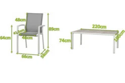 SIENA GARDEN Velia / Silva Dining Set, Weiß/washed Grey, Alu/Ranotex/Keramik, 8 Sessel, Tisch 220 X 100 Cm -Gartenmoebel Verkaufs-Shop 2 21494.jpg