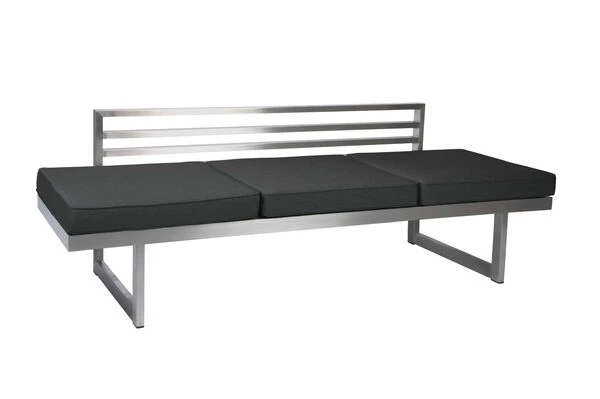 STERN New Holly Dining-Bank/Liege, Silbergrau, Edelstahl, 216x77x73 Cm, Inkl. Polster Schiefergrau 4 STERN New Holly Dining-Bank/Liege, Silbergrau, Edelstahl, 216x77x73 Cm, Inkl. Polster Schiefergrau – Bild 2