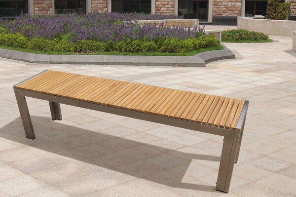 OUTFLEXX Bank Aus Edelstahl/FSC-Teakholz, 160x38x45cm 4 OUTFLEXX Bank Aus Edelstahl/FSC-Teakholz, 160x38x45cm – Bild 2