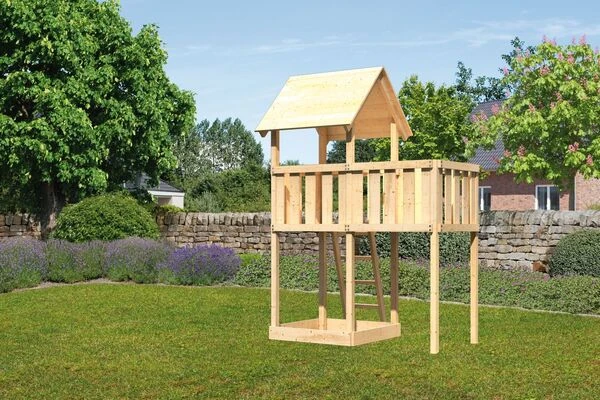 KARIBU Lotti Spielturm, Naturbelassen, Nordische Fichte, 107x107x291cm, Mit Anbauplattform 3 KARIBU Lotti Spielturm, Naturbelassen, Nordische Fichte, 107x107x291cm, Mit Anbauplattform