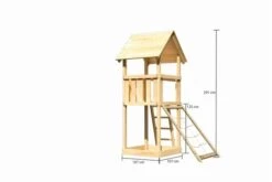 KARIBU Lotti Spielturm, Naturbelassen, Nordische Fichte, 107x107x291cm, Mit Netzrampe -Gartenmoebel Verkaufs-Shop 30401 1 05.jpg