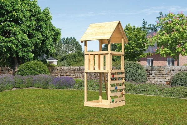 KARIBU Lotti Spielturm, Naturbelassen, Nordische Fichte, 107x107x291cm, Mit Kletterwand ECO 4 KARIBU Lotti Spielturm, Naturbelassen, Nordische Fichte, 107x107x291cm, Mit Kletterwand ECO – Bild 2
