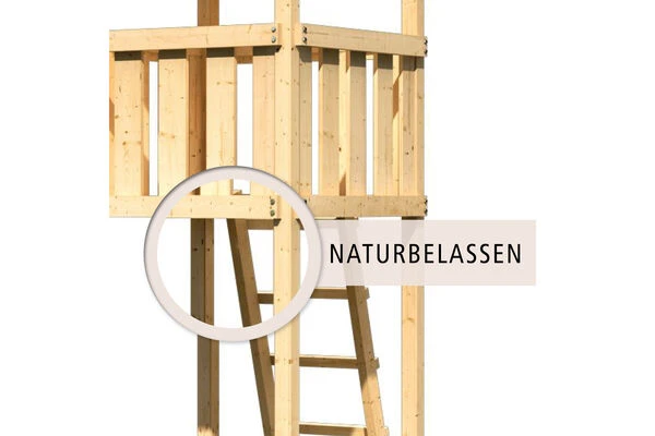 KARIBU Lotti Spielturm, Naturbelassen, Nordische Fichte, 107x107x291cm, Mit Kletterwand ECO 8 KARIBU Lotti Spielturm, Naturbelassen, Nordische Fichte, 107x107x291cm, Mit Kletterwand ECO – Bild 6