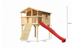 KARIBU Benjamin Stelzenhaus, Naturbelassen, Nordische Fichte, 198x244x309cm, Mit Rutsche Rot Und Holzrampe 13 KARIBU Benjamin Stelzenhaus, Naturbelassen, Nordische Fichte, 198x244x309cm, Mit Rutsche Rot Und Holzrampe -Gartenmoebel Verkaufs-Shop 30416 10 05.jpg