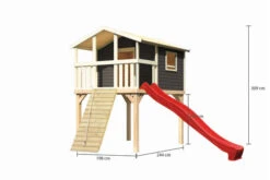 KARIBU Benjamin Stelzenhaus, Terragrau, Nordische Fichte, 198x244x309cm, Mit Rutsche Rot Und Holzrampe 13 KARIBU Benjamin Stelzenhaus, Terragrau, Nordische Fichte, 198x244x309cm, Mit Rutsche Rot Und Holzrampe -Gartenmoebel Verkaufs-Shop 30416 14 05.jpg