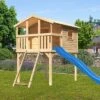 KARIBU Benjamin Stelzenhaus, Naturbelassen, Nordische Fichte, 198x244x309cm, Mit Rutsche Blau Und Netzrampe 2 KARIBU Benjamin Stelzenhaus, Naturbelassen, Nordische Fichte, 198x244x309cm, Mit Rutsche Blau Und Netzrampe -Gartenmoebel Verkaufs-Shop 30416 1 01.jpg