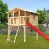 KARIBU Benjamin Stelzenhaus, Naturbelassen, Nordische Fichte, 198x244x309cm, Mit Rutsche Rot Und Netzrampe 2 KARIBU Benjamin Stelzenhaus, Naturbelassen, Nordische Fichte, 198x244x309cm, Mit Rutsche Rot Und Netzrampe -Gartenmoebel Verkaufs-Shop 30416 2 01.jpg