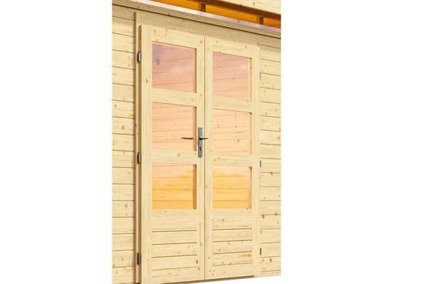 KARIBU Gartenhaus Kastorf 6, Naturbelassen, Fichtenholz 28mm, 305 X 274 X 222 Cm, Flachdach, Inkl. Oberlicht 4 KARIBU Gartenhaus Kastorf 6, Naturbelassen, Fichtenholz 28mm, 305 X 274 X 222 Cm, Flachdach, Inkl. Oberlicht – Bild 2