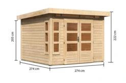 KARIBU Gartenhaus Kastorf 6, Naturbelassen, Fichtenholz 28mm, 305 X 274 X 222 Cm, Flachdach, Inkl. Oberlicht 15 KARIBU Gartenhaus Kastorf 6, Naturbelassen, Fichtenholz 28mm, 305 X 274 X 222 Cm, Flachdach, Inkl. Oberlicht -Gartenmoebel Verkaufs-Shop 30463 1 05.jpg