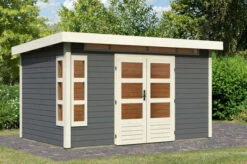 KARIBU Gartenhaus Kastorf 7, Terragrau, Fichtenholz 28mm, 396 X 244 X 222 Cm, Flachdach, Inkl. Oberlicht 13 KARIBU Gartenhaus Kastorf 7, Terragrau, Fichtenholz 28mm, 396 X 244 X 222 Cm, Flachdach, Inkl. Oberlicht -Gartenmoebel Verkaufs-Shop 30463 4 02.jpg