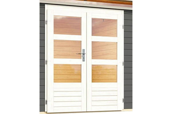 KARIBU Gartenhaus Kastorf 7, Terragrau, Fichtenholz 28mm, 396 X 244 X 222 Cm, Flachdach, Inkl. Oberlicht 5 KARIBU Gartenhaus Kastorf 7, Terragrau, Fichtenholz 28mm, 396 X 244 X 222 Cm, Flachdach, Inkl. Oberlicht – Bild 3