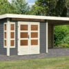 KARIBU Gartenhaus Kastorf6 , Terragrau, Fichtenholz 28mm, 612 X 274 X 222 Cm, Flachdach, Anbau 3,2m Mit Rückwand 2 KARIBU Gartenhaus Kastorf6 , Terragrau, Fichtenholz 28mm, 612 X 274 X 222 Cm, Flachdach, Anbau 3,2m Mit Rückwand -Gartenmoebel Verkaufs-Shop 30468 2 01.jpg