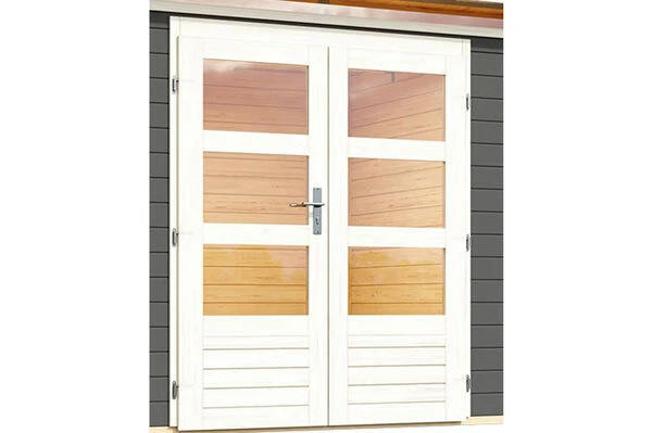 KARIBU Gartenhaus Kastorf6 , Terragrau, Fichtenholz 28mm, 612 X 274 X 222 Cm, Flachdach, Anbau 3,2m Mit Rückwand 4 KARIBU Gartenhaus Kastorf6 , Terragrau, Fichtenholz 28mm, 612 X 274 X 222 Cm, Flachdach, Anbau 3,2m Mit Rückwand – Bild 2