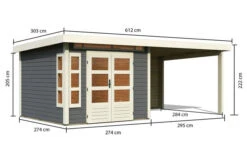 KARIBU Gartenhaus Kastorf6 , Terragrau, Fichtenholz 28mm, 612 X 274 X 222 Cm, Flachdach, Anbau 3,2m Mit Rückwand 15 KARIBU Gartenhaus Kastorf6 , Terragrau, Fichtenholz 28mm, 612 X 274 X 222 Cm, Flachdach, Anbau 3,2m Mit Rückwand -Gartenmoebel Verkaufs-Shop 30468 2 05.jpg