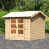 KARIBU Gartenhaus Theres 3, Naturbelassen, Fichtenholz 28mm, 270 X 244 X 242 Cm, Satteldach, Massivholzdach 2 KARIBU Gartenhaus Theres 3, Naturbelassen, Fichtenholz 28mm, 270 X 244 X 242 Cm, Satteldach, Massivholzdach -Gartenmoebel Verkaufs-Shop 30470 1 01.jpg