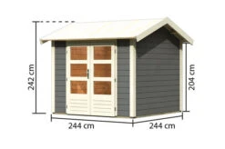 KARIBU Gartenhaus Theres 3, Terragrau, Fichtenholz 28mm, 270 X 244 X 242 Cm, Satteldach, Massivholzdach 15 KARIBU Gartenhaus Theres 3, Terragrau, Fichtenholz 28mm, 270 X 244 X 242 Cm, Satteldach, Massivholzdach -Gartenmoebel Verkaufs-Shop 30470 2 05.jpg