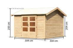 KARIBU Gartenhaus Theres 7, Naturbelassen, Fichtenholz 28mm, 337 X 304 X 250 Cm, Satteldach, Massivholzdach 15 KARIBU Gartenhaus Theres 7, Naturbelassen, Fichtenholz 28mm, 337 X 304 X 250 Cm, Satteldach, Massivholzdach -Gartenmoebel Verkaufs-Shop 30470 3 05.jpg