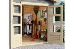 KARIBU Gartenhaus Theres 3, Terragrau, Fichtenholz 28mm, 528 X 240 X 242 Cm, Satteldach, Inkl. Dachausbauelement 12 KARIBU Gartenhaus Theres 3, Terragrau, Fichtenholz 28mm, 528 X 240 X 242 Cm, Satteldach, Inkl. Dachausbauelement -Gartenmoebel Verkaufs-Shop 30471 2 02.jpg