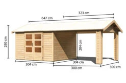 KARIBU Gartenhaus Theres 7, Naturbelassen, Fichtenholz 28mm, 648 X 304 X 250 Cm, Satteldach, Inkl. Dachausbauelement 16 KARIBU Gartenhaus Theres 7, Naturbelassen, Fichtenholz 28mm, 648 X 304 X 250 Cm, Satteldach, Inkl. Dachausbauelement -Gartenmoebel Verkaufs-Shop 30471 3 05.jpg