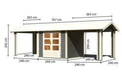 KARIBU Gartenhaus Theres 3, Terragrau, Fichtenholz 28mm, 767 X 240 X 242 Cm, Satteldach, 2 Dachausbauelemente 15 KARIBU Gartenhaus Theres 3, Terragrau, Fichtenholz 28mm, 767 X 240 X 242 Cm, Satteldach, 2 Dachausbauelemente -Gartenmoebel Verkaufs-Shop 30472 2 05.jpg