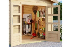 KARIBU Gartenhaus Theres 7, Naturbelassen, Fichtenholz 28mm, 947 X 304 X 250 Cm, Satteldach, 2 Dachausbauelemente 14 KARIBU Gartenhaus Theres 7, Naturbelassen, Fichtenholz 28mm, 947 X 304 X 250 Cm, Satteldach, 2 Dachausbauelemente -Gartenmoebel Verkaufs-Shop 30472 3 03.jpg