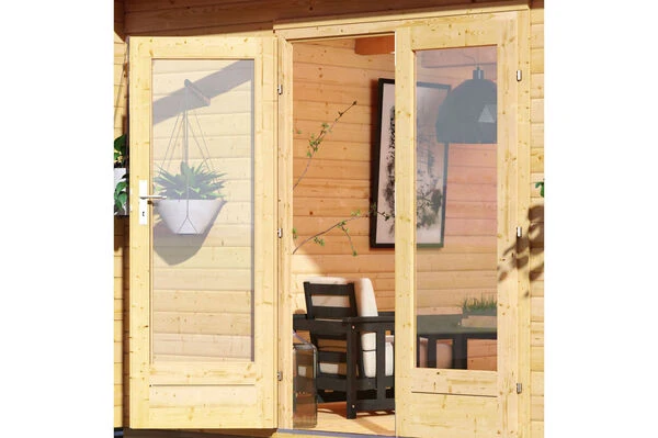 KARIBU Gartenhaus Radeburg 1, Naturbelassen, Fichtenholz 40mm, 346 X 309 X 229,5 Cm, Pultdach, Massivholzdach 5 KARIBU Gartenhaus Radeburg 1, Naturbelassen, Fichtenholz 40mm, 346 X 309 X 229,5 Cm, Pultdach, Massivholzdach – Bild 3