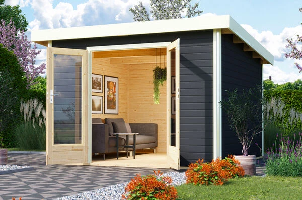 KARIBU Gartenhaus Radeburg 1, Terragrau, Fichtenholz 40mm, 346 X 309 X 229,5 Cm, Pultdach, Massivholzdach 3 KARIBU Gartenhaus Radeburg 1, Terragrau, Fichtenholz 40mm, 346 X 309 X 229,5 Cm, Pultdach, Massivholzdach