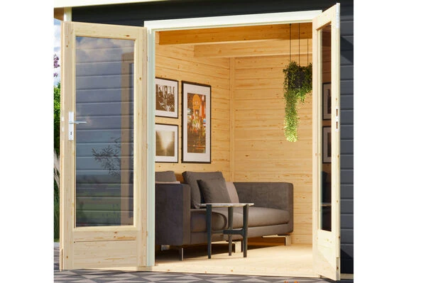 KARIBU Gartenhaus Radeburg 1, Terragrau, Fichtenholz 40mm, 346 X 309 X 229,5 Cm, Pultdach, Massivholzdach 6 KARIBU Gartenhaus Radeburg 1, Terragrau, Fichtenholz 40mm, 346 X 309 X 229,5 Cm, Pultdach, Massivholzdach – Bild 4