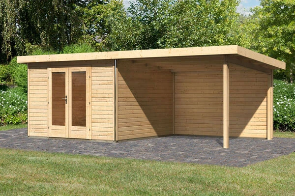 KARIBU Gartenhaus Radeburg 1, Naturbelassen, Fichtenholz 40mm, 664 X 309 X 229,5 Cm, Pultdach, Anbau 3,3m Mit Rückwand 3 KARIBU Gartenhaus Radeburg 1, Naturbelassen, Fichtenholz 40mm, 664 X 309 X 229,5 Cm, Pultdach, Anbau 3,3m Mit Rückwand