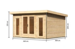 KARIBU Gartenhaus Radeburg 2, Naturbelassen, Fichtenholz 40mm, 406 X 309 X 229,5 Cm, Pultdach, Inkl. 2 Drehkippfenster 17 KARIBU Gartenhaus Radeburg 2, Naturbelassen, Fichtenholz 40mm, 406 X 309 X 229,5 Cm, Pultdach, Inkl. 2 Drehkippfenster -Gartenmoebel Verkaufs-Shop 30476 1 05.jpg