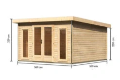 KARIBU Gartenhaus Radeburg 3, Naturbelassen, Fichtenholz 40mm, 406 X 369 X 229,5 Cm, Pultdach, Inkl. 2 Drehkippfenster -Gartenmoebel Verkaufs-Shop 30476 3 05.jpg