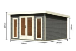 KARIBU Gartenhaus Radeburg 3, Terragrau, Fichtenholz 40mm, 406 X 369 X 229,5 Cm, Pultdach, Inkl. 2 Drehkippfenster 16 KARIBU Gartenhaus Radeburg 3, Terragrau, Fichtenholz 40mm, 406 X 369 X 229,5 Cm, Pultdach, Inkl. 2 Drehkippfenster -Gartenmoebel Verkaufs-Shop 30476 4 05.jpg