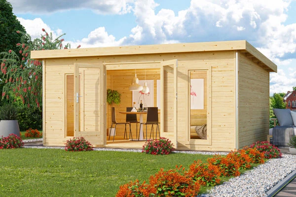 KARIBU Gartenhaus Radeburg 4, Naturbelassen, Fichtenholz 40mm, 528 X 368 X 231 Cm, Flachdach, Inkl. 2 Drehkippfenster 3 KARIBU Gartenhaus Radeburg 4, Naturbelassen, Fichtenholz 40mm, 528 X 368 X 231 Cm, Flachdach, Inkl. 2 Drehkippfenster