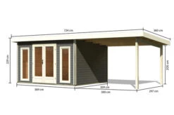 KARIBU Gartenhaus Radeburg 2, Terragrau, Fichtenholz 40mm, 724 X 309 X 229,5 Cm, Pultdach, Anbau 3,3m 16 KARIBU Gartenhaus Radeburg 2, Terragrau, Fichtenholz 40mm, 724 X 309 X 229,5 Cm, Pultdach, Anbau 3,3m -Gartenmoebel Verkaufs-Shop 30477 2 05.jpg