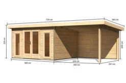 KARIBU Gartenhaus Radeburg 2, Naturbelassen, Fichtenholz 40mm, 724 X 309 X 229,5 Cm, Pultdach, Anbau 3,3m Mit Rückwand -Gartenmoebel Verkaufs-Shop 30478 1 05.jpg