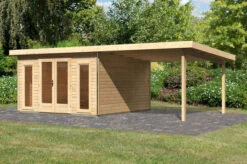 KARIBU Gartenhaus Radeburg 3, Naturbelassen, Fichtenholz 40mm, 724 X 369 X 229,5 Cm, Pultdach, Anbau 3,3m 15 KARIBU Gartenhaus Radeburg 3, Naturbelassen, Fichtenholz 40mm, 724 X 369 X 229,5 Cm, Pultdach, Anbau 3,3m -Gartenmoebel Verkaufs-Shop 30479 1 02.jpg