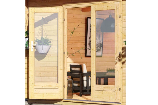 KARIBU Gartenhaus Radeburg 3, Naturbelassen, Fichtenholz 40mm, 724 X 369 X 229,5 Cm, Pultdach, Anbau 3,3m 5 KARIBU Gartenhaus Radeburg 3, Naturbelassen, Fichtenholz 40mm, 724 X 369 X 229,5 Cm, Pultdach, Anbau 3,3m – Bild 3