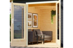 KARIBU Gartenhaus Radeburg 3, Terragrau, Fichtenholz 40mm, 724 X 369 X 229,5 Cm, Pultdach, Anbau 3,3m 15 KARIBU Gartenhaus Radeburg 3, Terragrau, Fichtenholz 40mm, 724 X 369 X 229,5 Cm, Pultdach, Anbau 3,3m -Gartenmoebel Verkaufs-Shop 30479 2 03.jpg