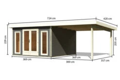 KARIBU Gartenhaus Radeburg 3, Terragrau, Fichtenholz 40mm, 724 X 369 X 229,5 Cm, Pultdach, Anbau 3,3m 17 KARIBU Gartenhaus Radeburg 3, Terragrau, Fichtenholz 40mm, 724 X 369 X 229,5 Cm, Pultdach, Anbau 3,3m -Gartenmoebel Verkaufs-Shop 30479 2 05.jpg