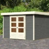 KARIBU Gartenhaus Askola 5, Terragrau, Fichtenholz 19mm, 330 X 246 X 211 Cm, Flachdach, Doppelflügeltür -Gartenmoebel Verkaufs-Shop 30535 2 01.jpg