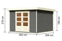 KARIBU Gartenhaus Askola 6, Terragrau, Fichtenholz 19mm, 334 X 306 X 216 Cm, Flachdach, Doppelflügeltür 16 KARIBU Gartenhaus Askola 6, Terragrau, Fichtenholz 19mm, 334 X 306 X 216 Cm, Flachdach, Doppelflügeltür -Gartenmoebel Verkaufs-Shop 30535 3 05.jpg