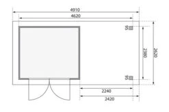 KARIBU Gartenhaus Askola 3,5, Terragrau, Fichtenholz 19mm, 491 X 246 X 211 Cm, Flachdach, Anbau 2,4m -Gartenmoebel Verkaufs-Shop 30536 1 06.jpg